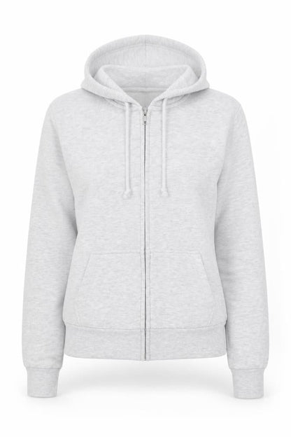H&M Women Grey S Full Zip Hooded Fleece Hoodie Cotton Blend