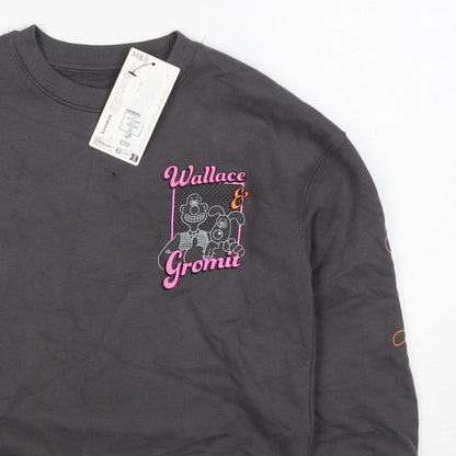 Marks and Spencer Girls Black 6-7 Years Wallace & Gromit Pullover Sweatshirt