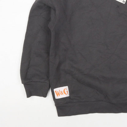 Marks and Spencer Girls Black 6-7 Years Wallace & Gromit Pullover Sweatshirt