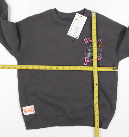 Marks and Spencer Girls Black 6-7 Years Wallace & Gromit Pullover Sweatshirt