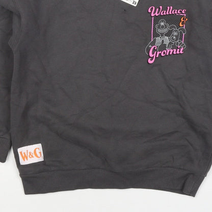 Marks and Spencer Girls Black 6-7 Years Wallace & Gromit Pullover Sweatshirt