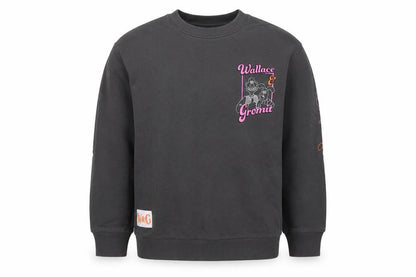 Marks and Spencer Girls Black 6-7 Years Wallace & Gromit Pullover Sweatshirt