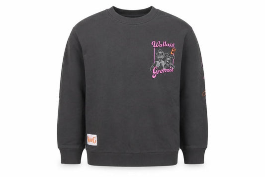 Front view of Marks and Spencer girls’ black 6-7 years wallace & gromit pullover sweatshirt