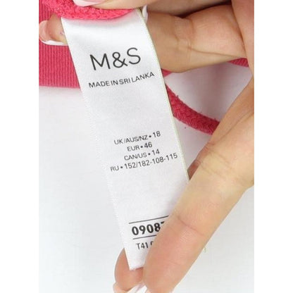 Marks and Spencer Women's Pink UK 18 Pullover Hoodie Drawstring Pockets