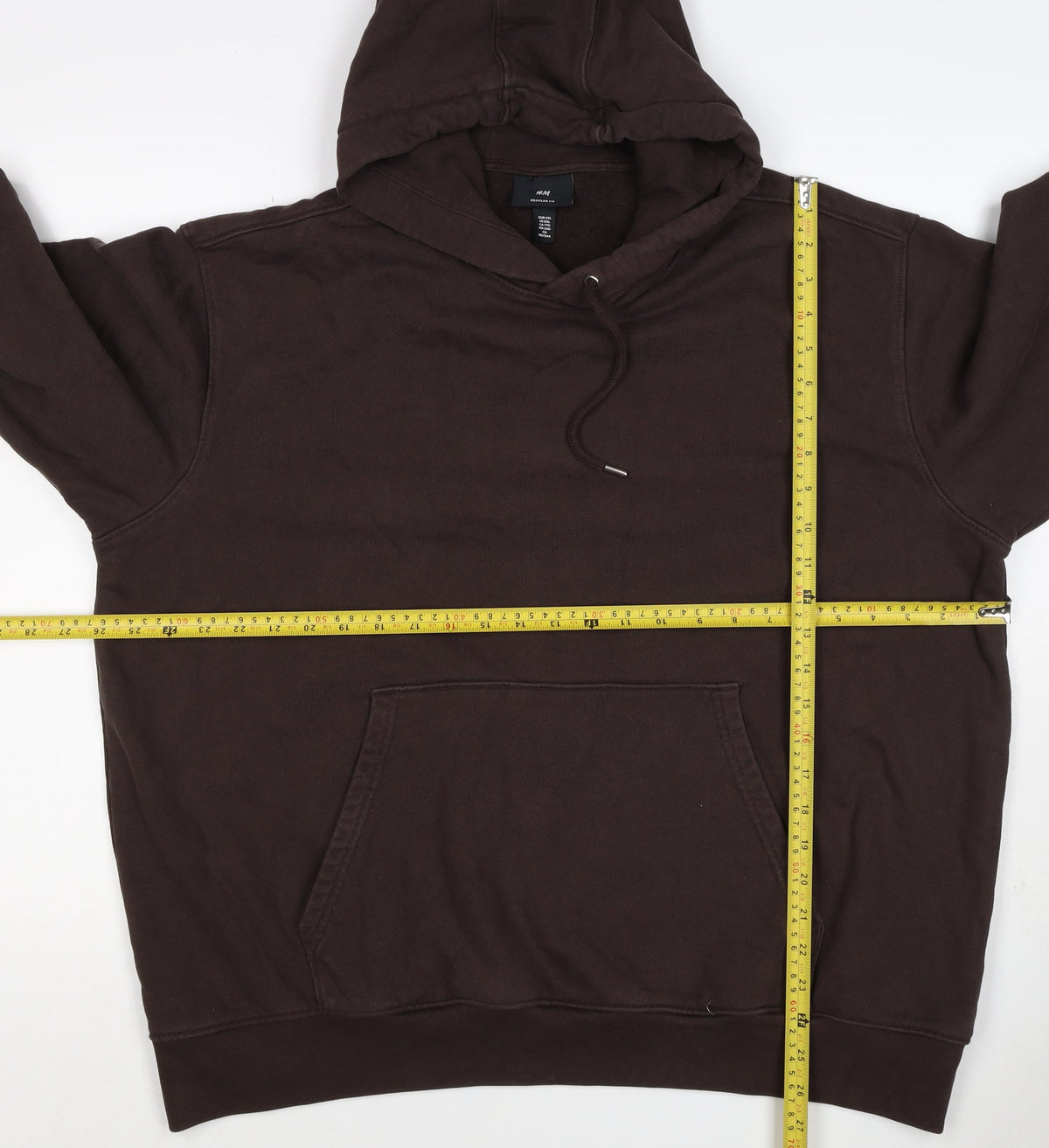 H&M Unisex Adults Brown 2XL Regular Fit Pullover Hoodie Cotton