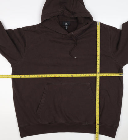 H&M Unisex Adults Brown 2XL Regular Fit Pullover Hoodie Cotton