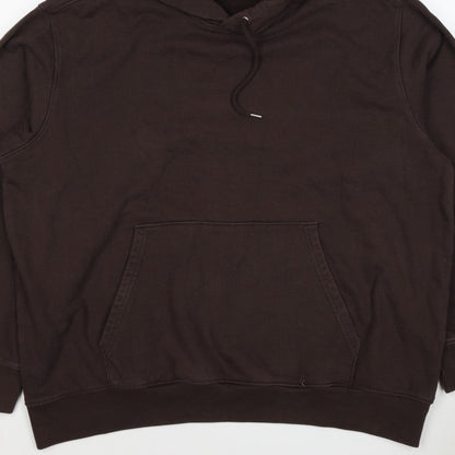 H&M Unisex Adults Brown 2XL Regular Fit Pullover Hoodie Cotton