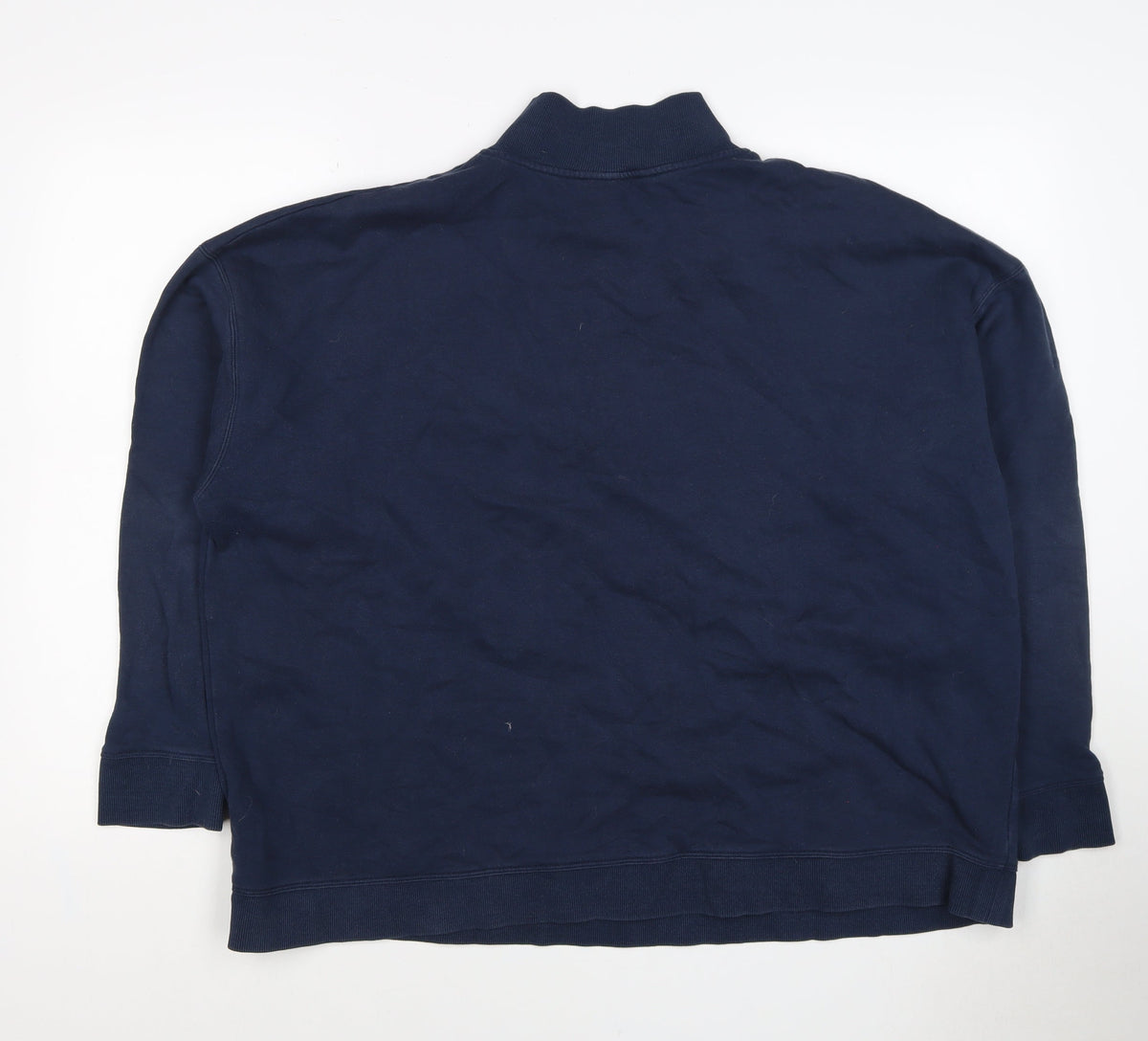 Marks & Spencer Women's Navy UK 22 Half Zip Cotton Blend Sweatshirt