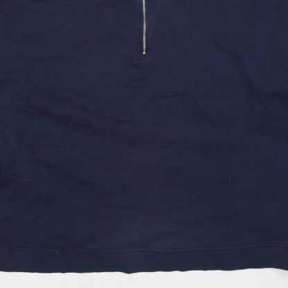 Marks & Spencer Women's Navy UK 22 Half Zip Cotton Blend Sweatshirt