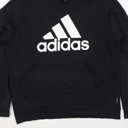 Adidas Men’s Black XL Pullover Logo Graphic Print Hoodie