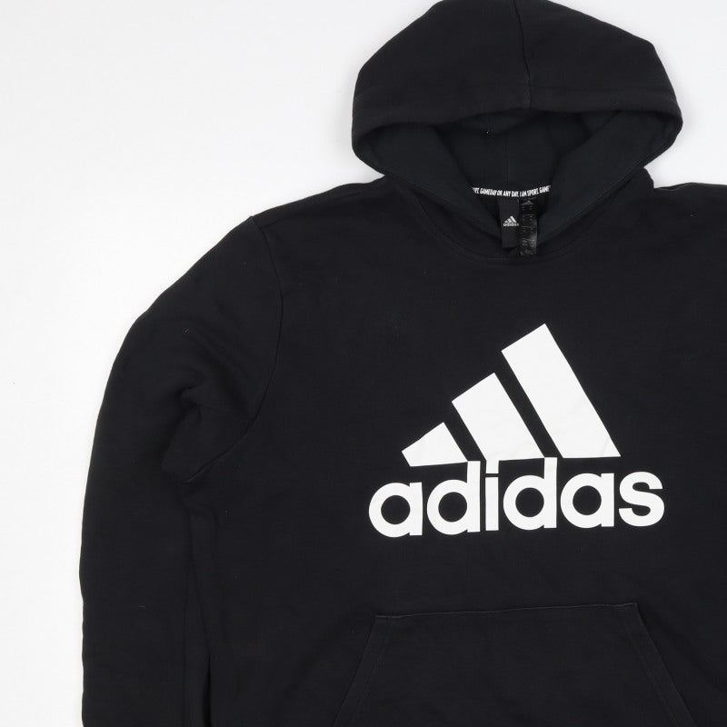 Adidas Men’s Black XL Pullover Logo Graphic Print Hoodie
