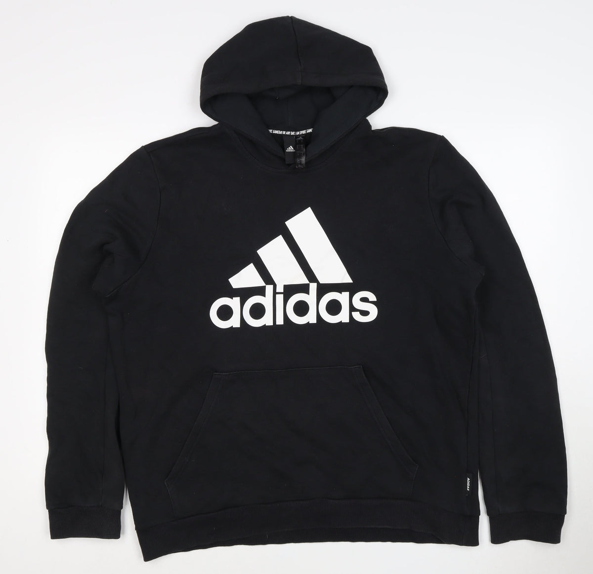 Adidas Men’s Black XL Pullover Logo Graphic Print Hoodie