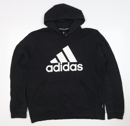Adidas Men’s Black XL Pullover Logo Graphic Print Hoodie