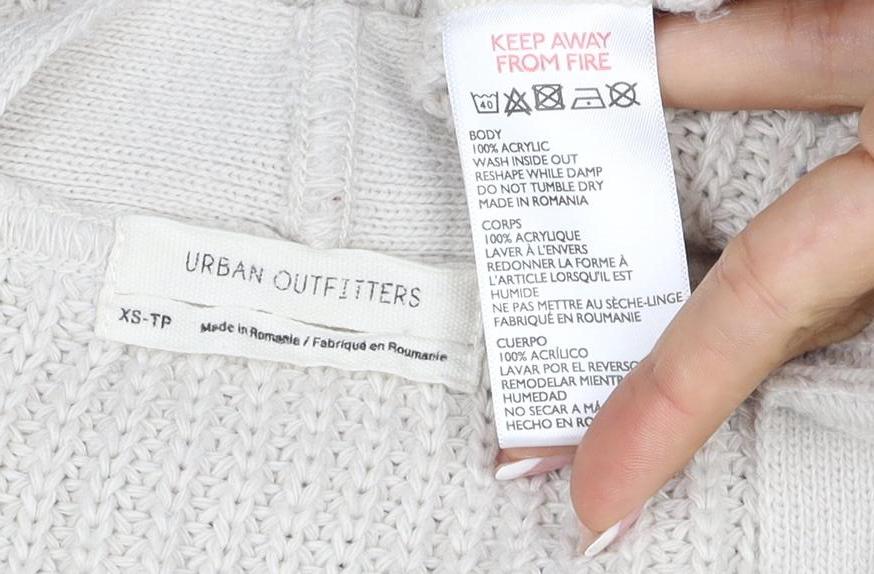 Urban Outfitters Women Ivory XS Open Knit Cardigan Long Sleeve