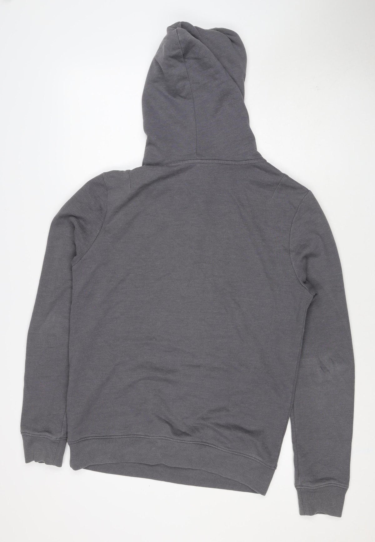 AllSaints Men’s Grey XS Pullover Hoodie Embroidered Logo Pockets