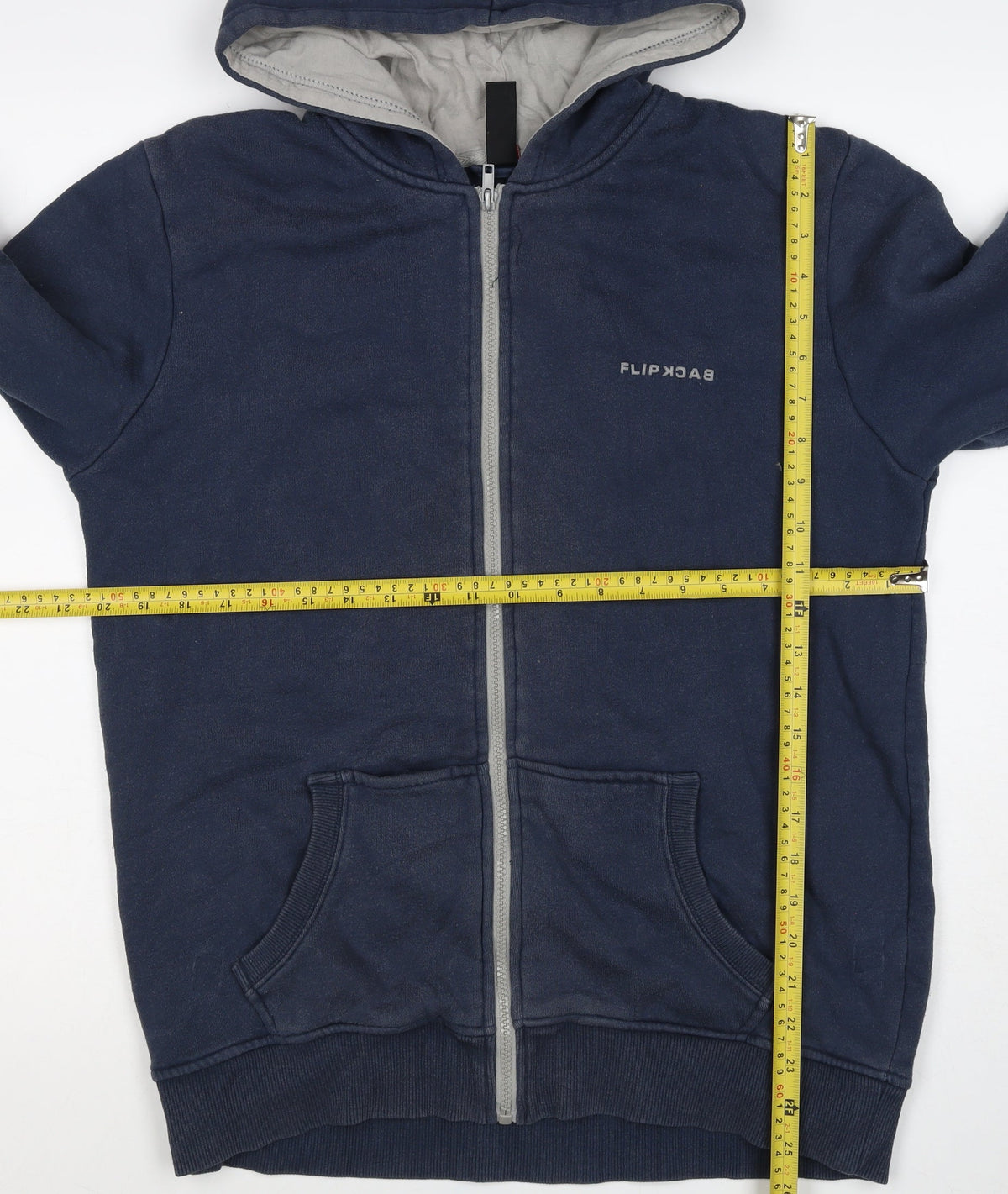 Flipback Boys Blue 13-14 Years Full Zip Hooded Fleece Logo Hoodie