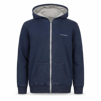 Flipback Boys Blue 13-14 Years Full Zip Hooded Fleece Logo Hoodie