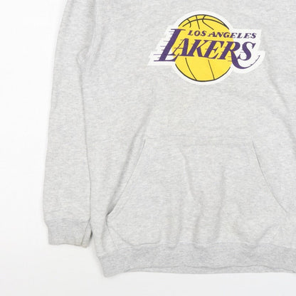 Outer Stuff Boys Grey L Los Angeles Lakers Basketball Pullover Hoodie