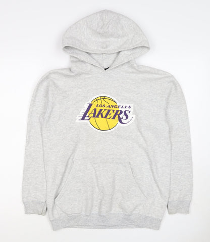 Outer Stuff Boys Grey L Los Angeles Lakers Basketball Pullover Hoodie