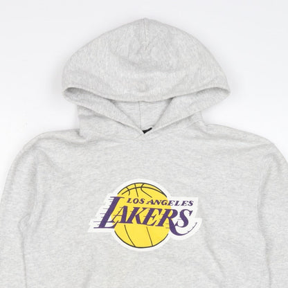 Outer Stuff Boys Grey L Los Angeles Lakers Basketball Pullover Hoodie