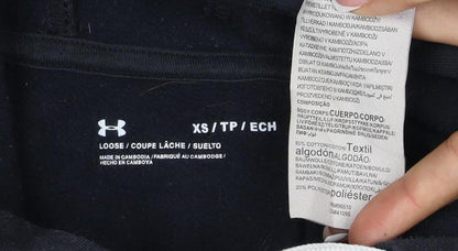 Under Armour Boys Black XS Pullover Hoodie Logo Fleece