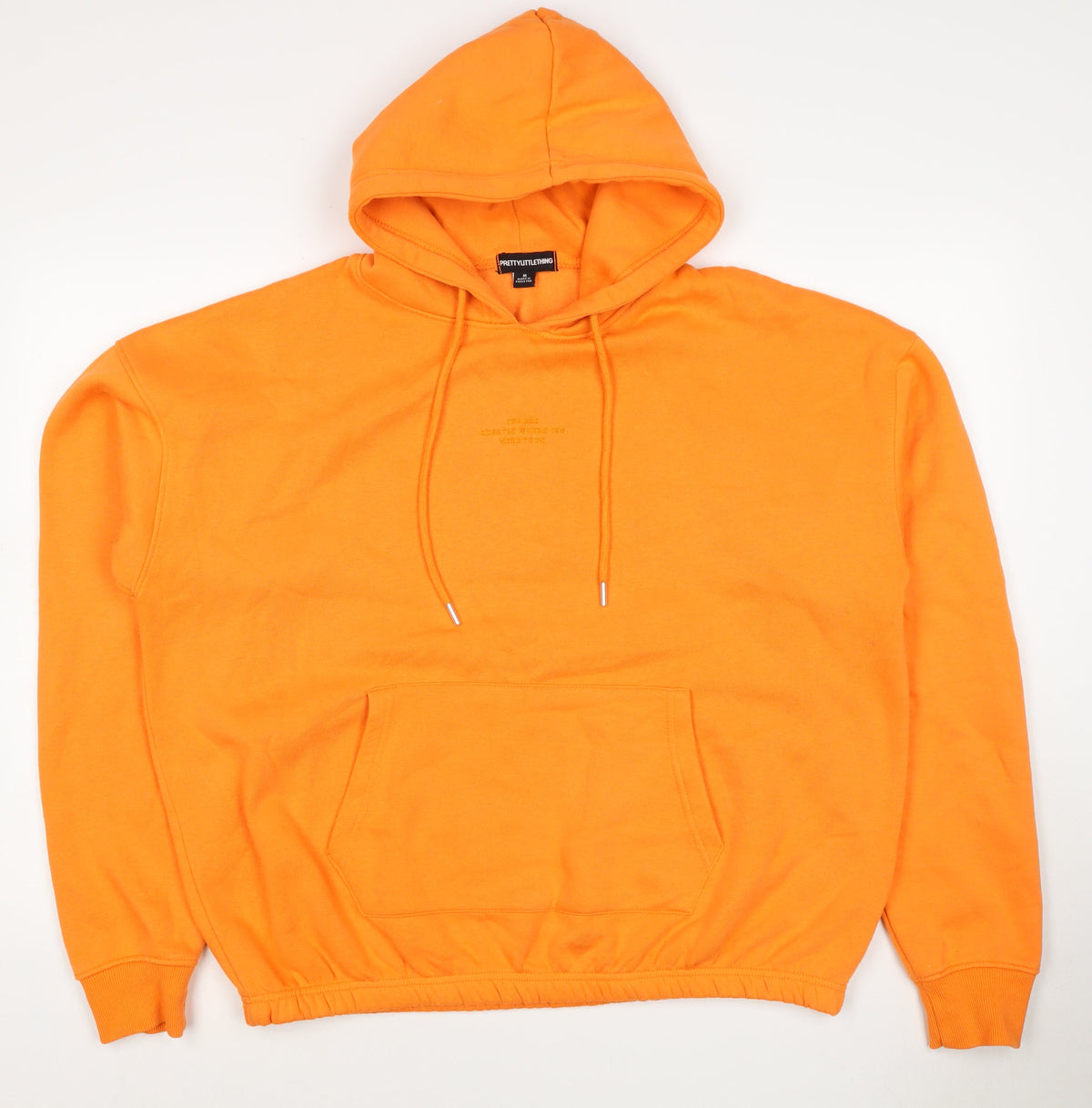 PrettyLittleThing Women Orange M Pullover Hoodie Logo Pocket