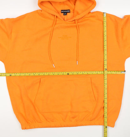 PrettyLittleThing Women Orange M Pullover Hoodie Logo Pocket