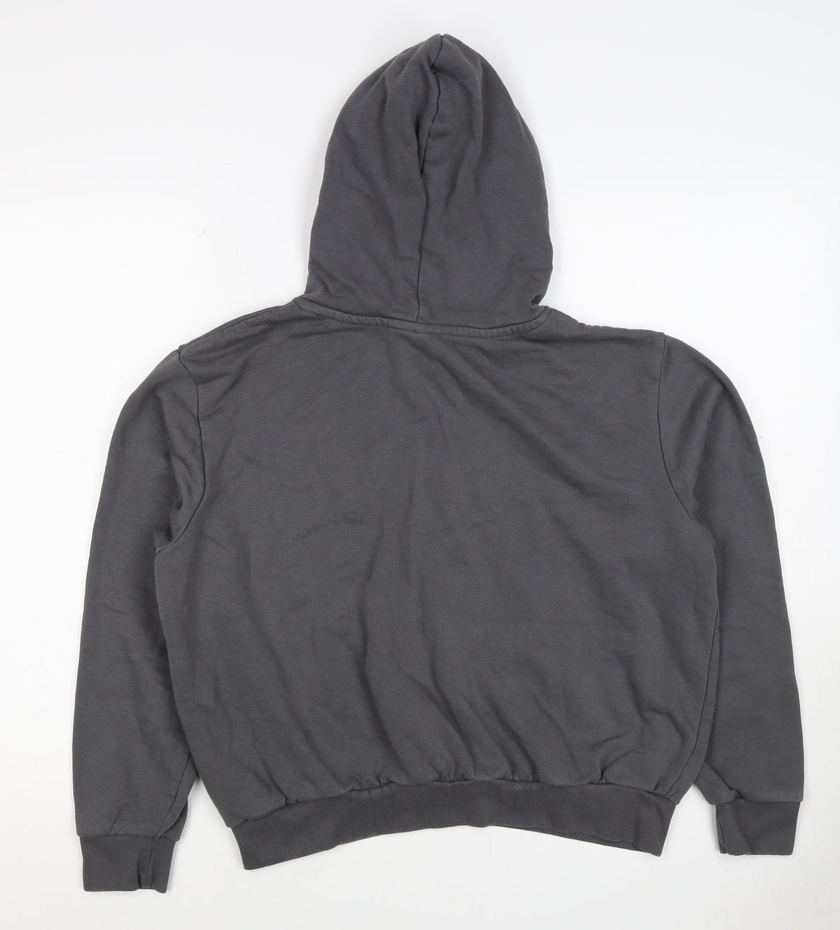 H&M Women’s Grey M Pullover Hoodie Love Embroidered Cotton Blend