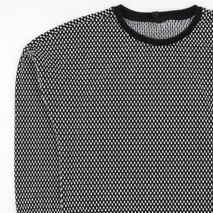Topshop Women’s Black White UK 8 Geometric Knit Pullover Sweatshirt