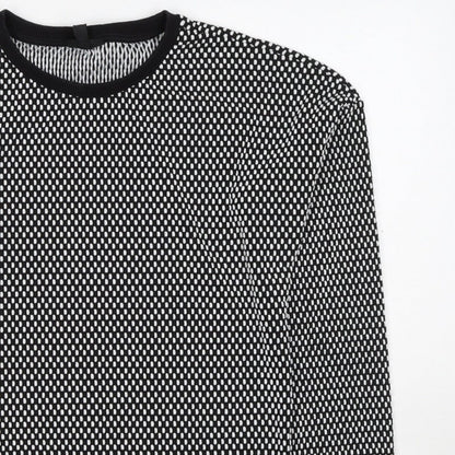 Topshop Women’s Black White UK 8 Geometric Knit Pullover Sweatshirt