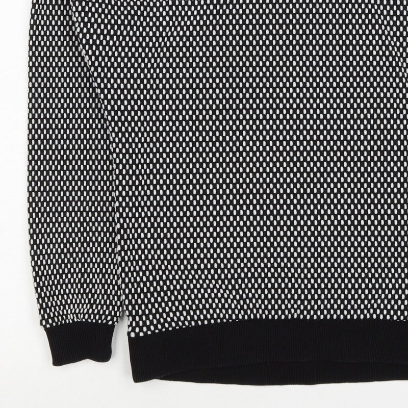 Topshop Women’s Black White UK 8 Geometric Knit Pullover Sweatshirt