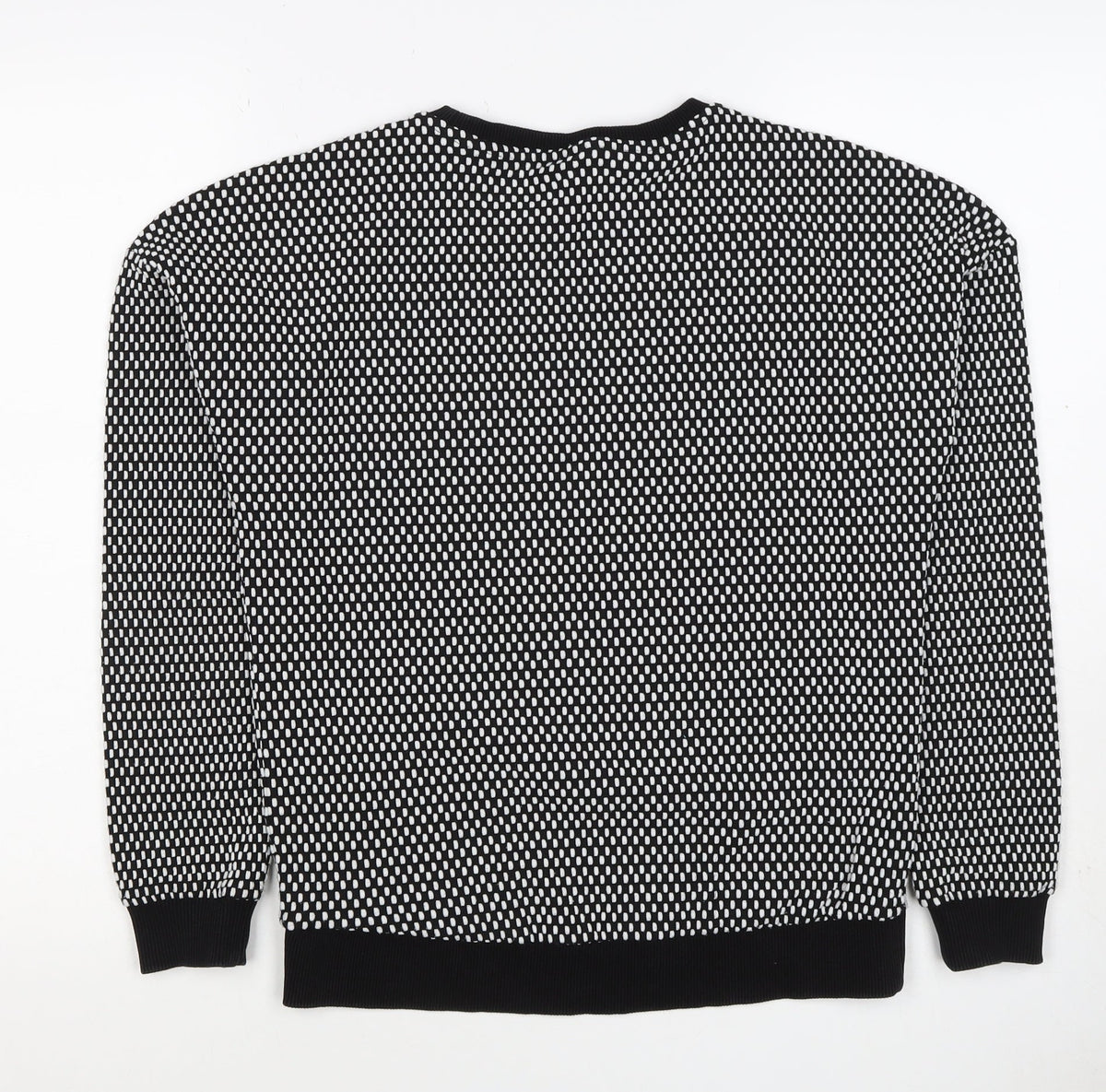 Topshop Women’s Black White UK 8 Geometric Knit Pullover Sweatshirt