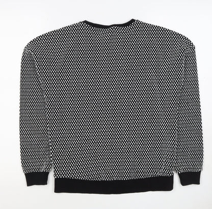 Topshop Women’s Black White UK 8 Geometric Knit Pullover Sweatshirt