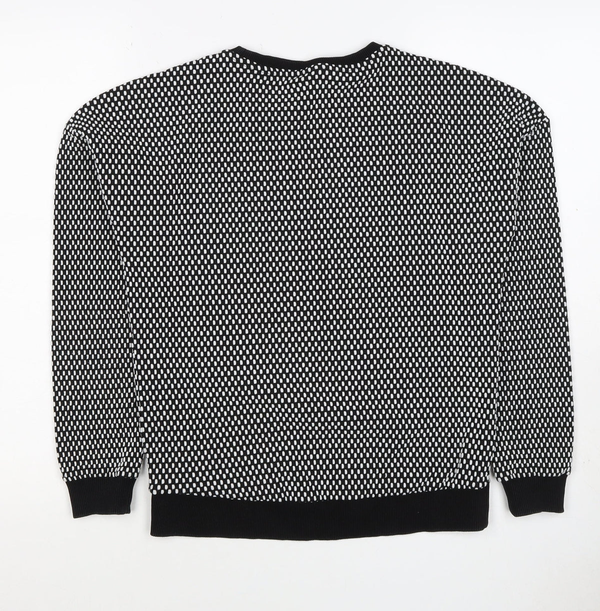 Topshop Women’s Black White UK 8 Geometric Knit Pullover Sweatshirt