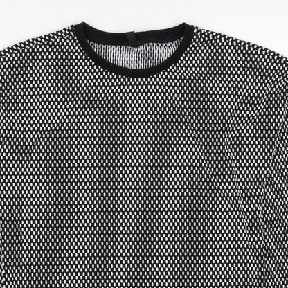 Topshop Women’s Black White UK 8 Geometric Knit Pullover Sweatshirt