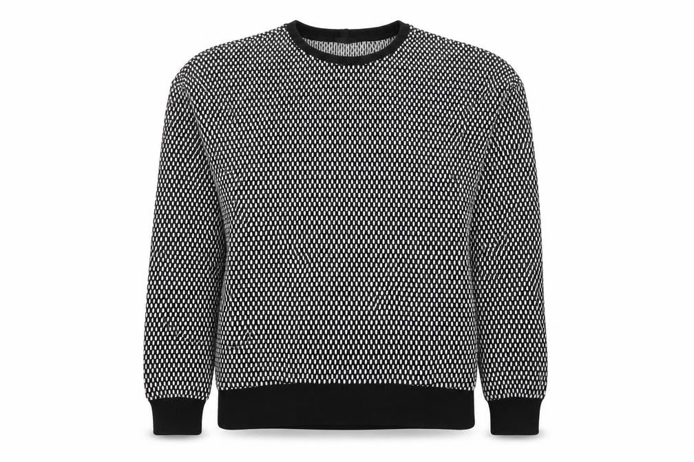 Topshop Women’s Black White UK 8 Geometric Knit Pullover Sweatshirt