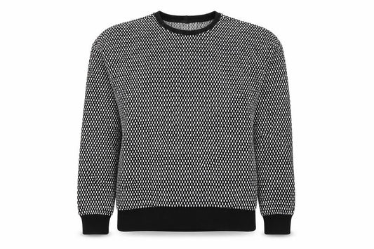 Topshop Women’s Black White UK 8 Geometric Knit Pullover Sweatshirt