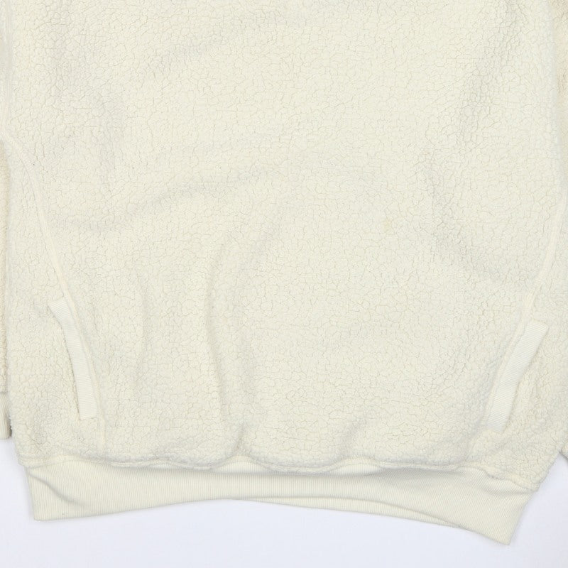 Next Women Ivory L Sherpa Fleece Crew Neck Pullover Sweatshirt Pockets