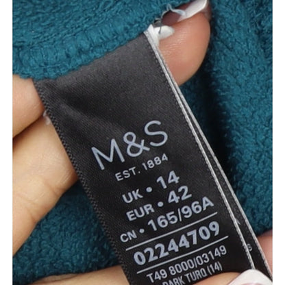 M&S Women’s Blue UK 14 Full Zip Fleece Jacket Collared