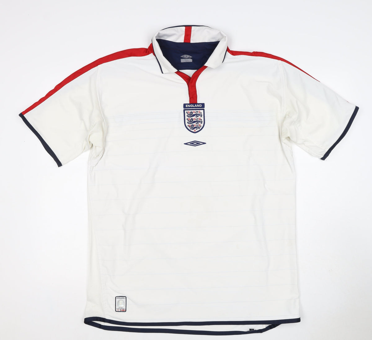 Umbro Men’s White XL England Football Short Sleeve Polo Shirt