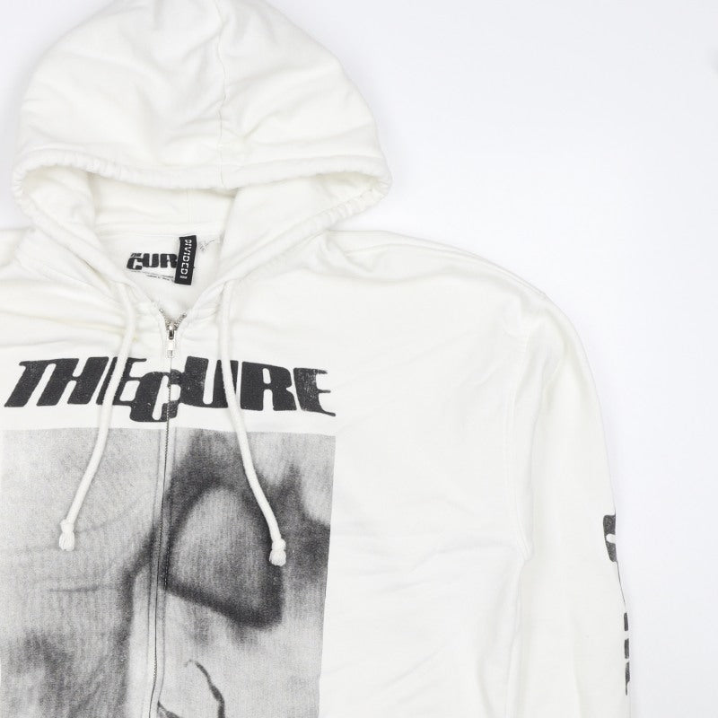 H&M Divided Men’s White L The Cure Faith Graphic Full Zip Hoodie