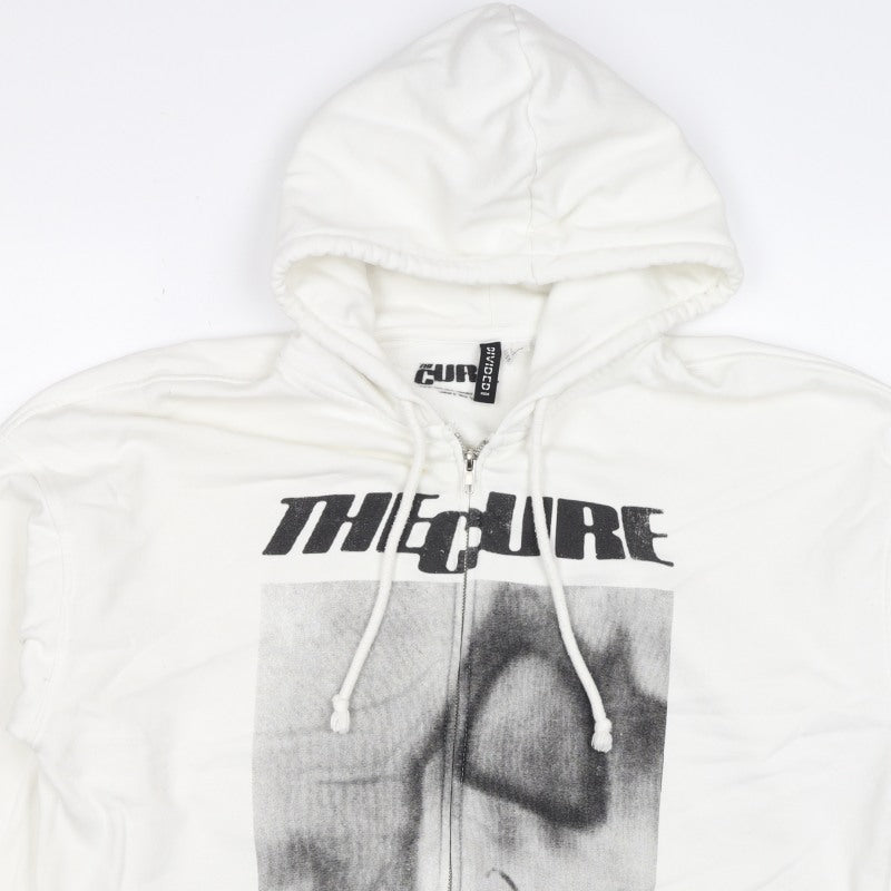 H&M Divided Men’s White L The Cure Faith Graphic Full Zip Hoodie