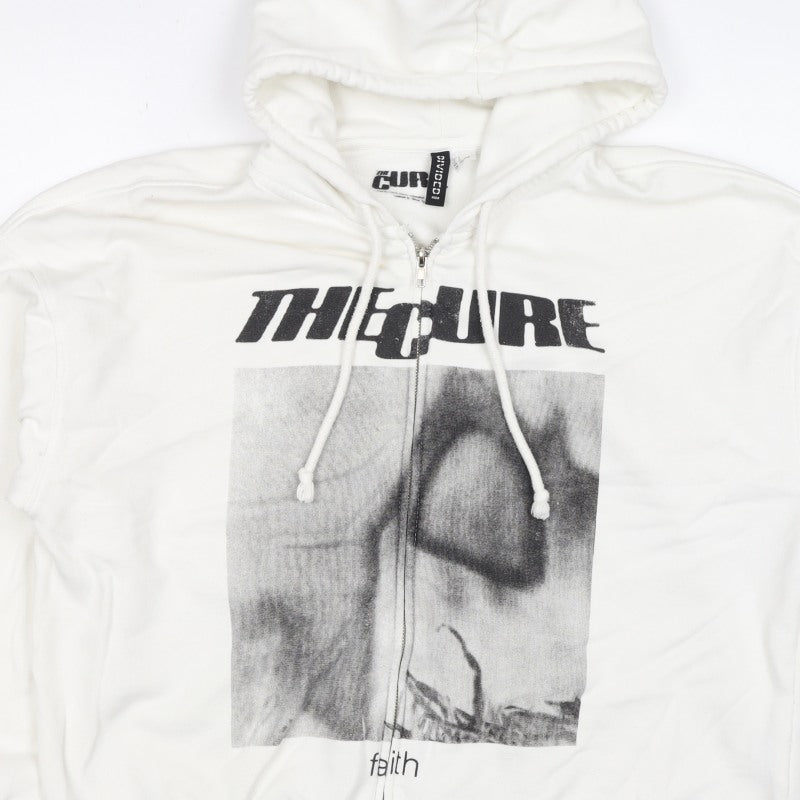 H&M Divided Men’s White L The Cure Faith Graphic Full Zip Hoodie