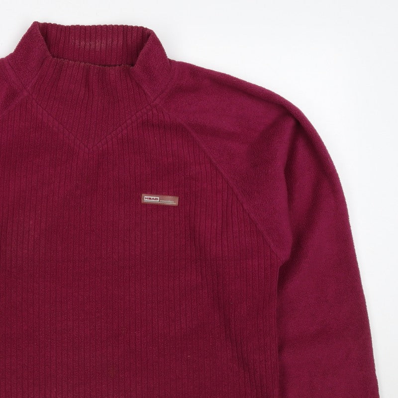 HEAD Essentials Women Burgundy UK 10 Pullover Fleece Sweatshirt Raglan