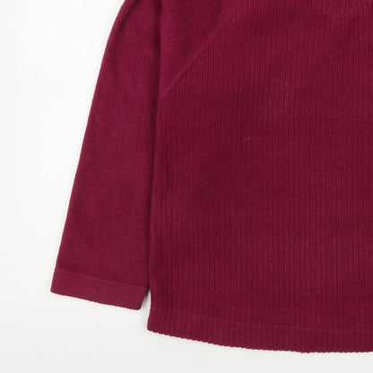 HEAD Essentials Women Burgundy UK 10 Pullover Fleece Sweatshirt Raglan