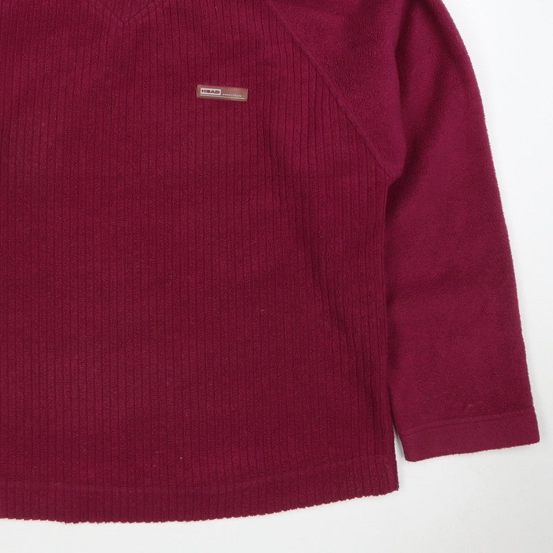 HEAD Essentials Women Burgundy UK 10 Pullover Fleece Sweatshirt Raglan
