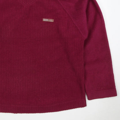 HEAD Essentials Women Burgundy UK 10 Pullover Fleece Sweatshirt Raglan