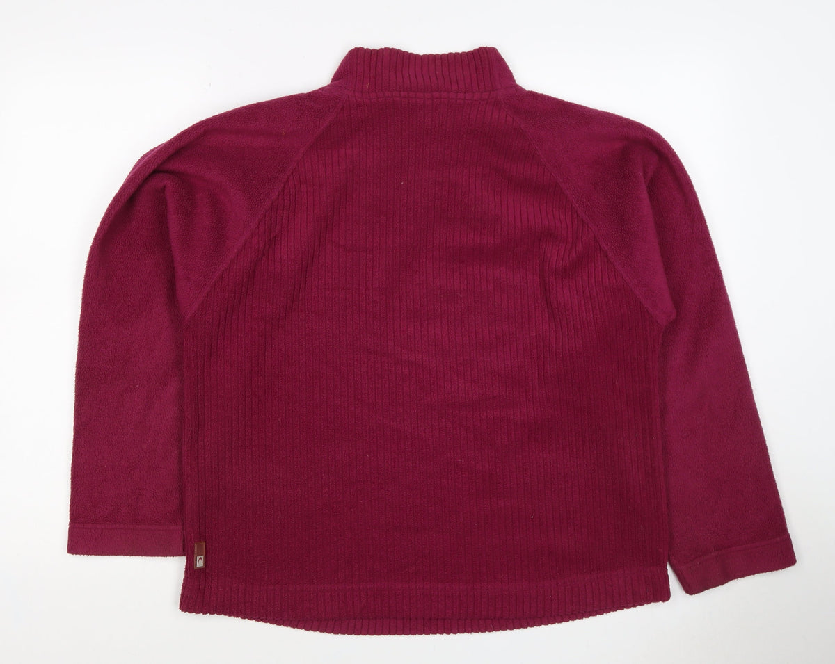 HEAD Essentials Women Burgundy UK 10 Pullover Fleece Sweatshirt Raglan