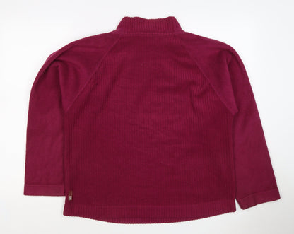 HEAD Essentials Women Burgundy UK 10 Pullover Fleece Sweatshirt Raglan