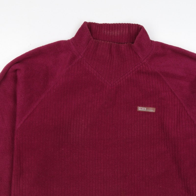 HEAD Essentials Women Burgundy UK 10 Pullover Fleece Sweatshirt Raglan